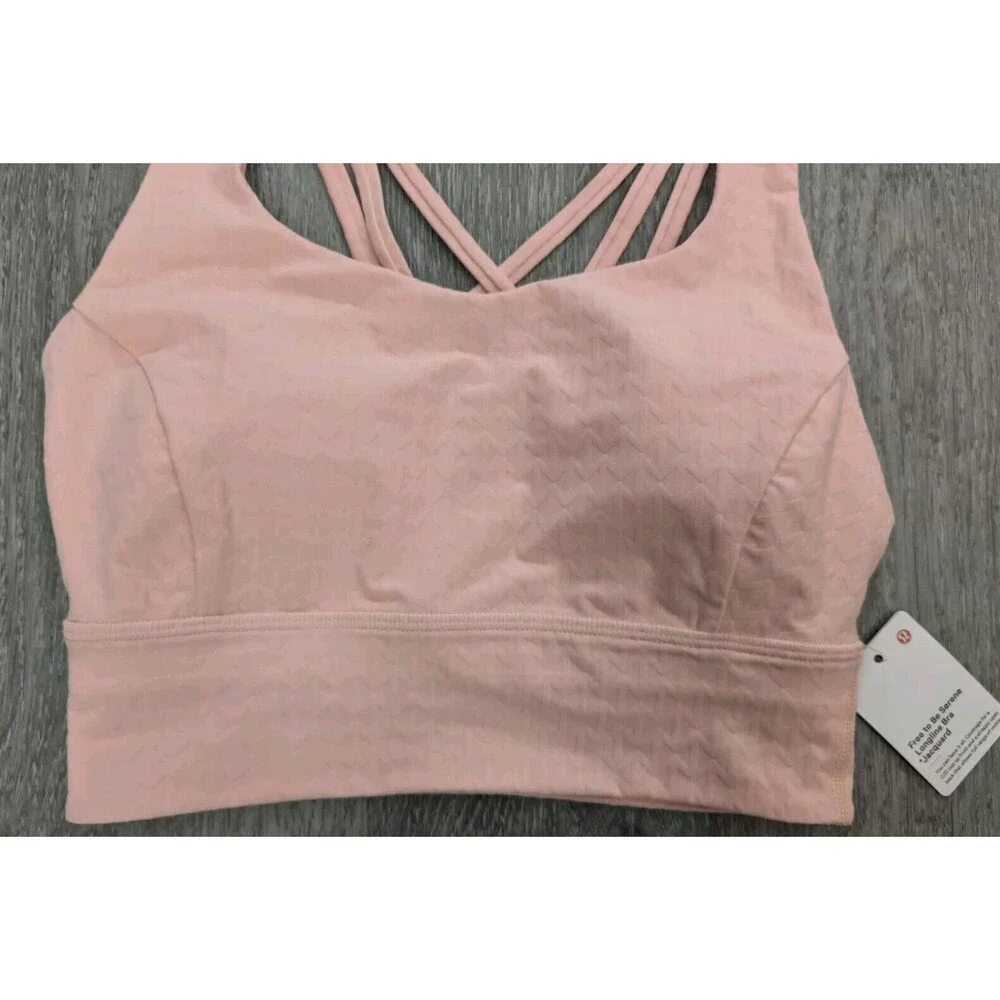 Lululemon Womens Bra Size 4 Free to Be Serene Longline Jaquard C/D NWT Ship Fast - Picture 5 of 15
